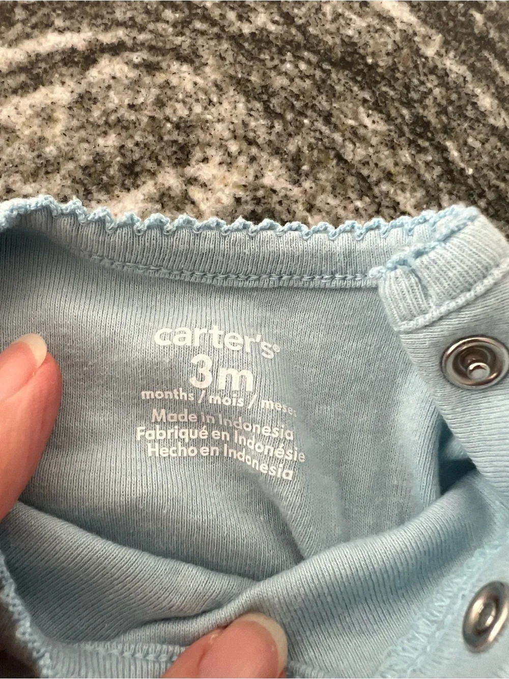 Carter's Light Blue 'Snow Day' Baby One-Piece with Cream Sparkle Pants - Picture 3 of 4